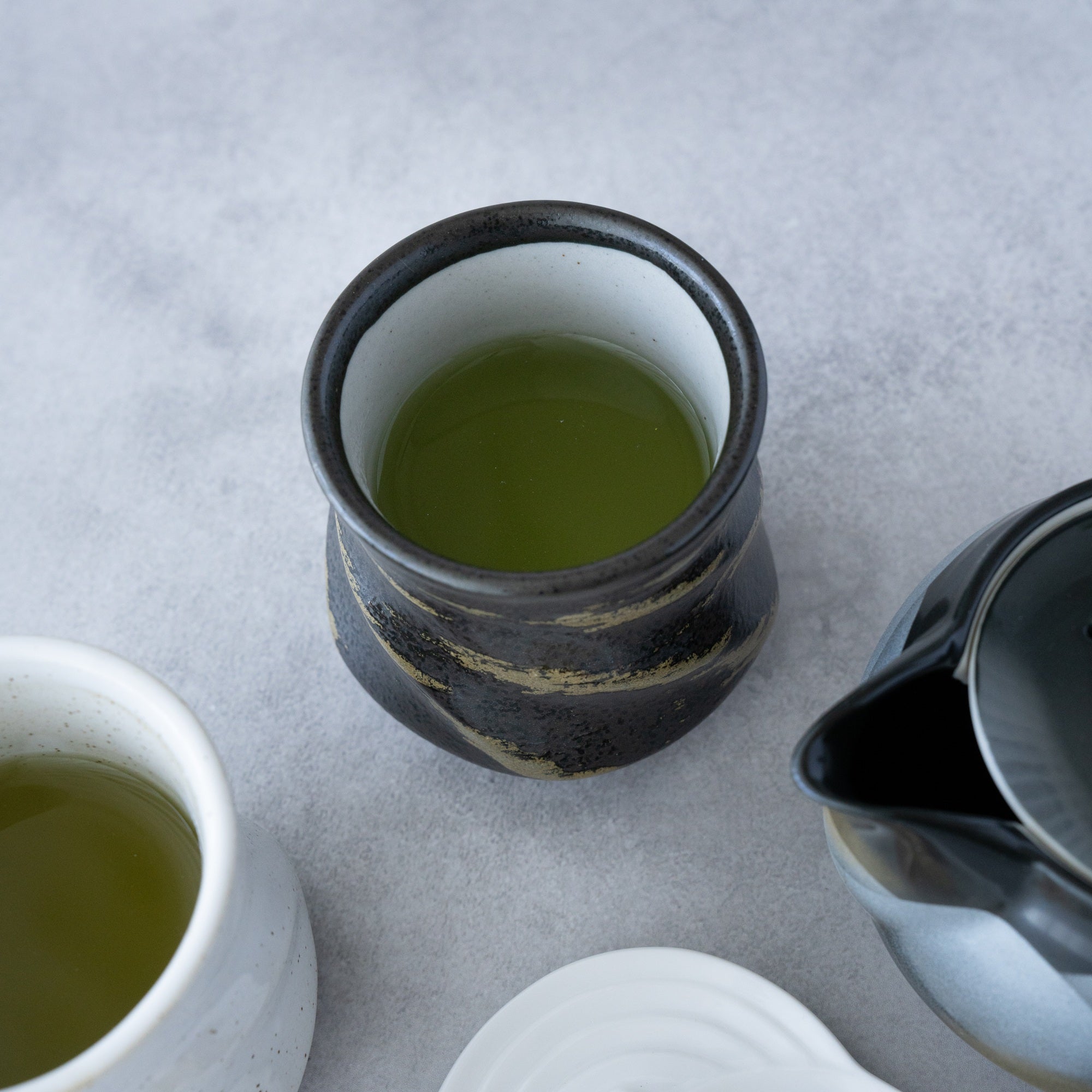 Kumo Yunomi Pair – Black & White Mino Ware | MIWA Tableware