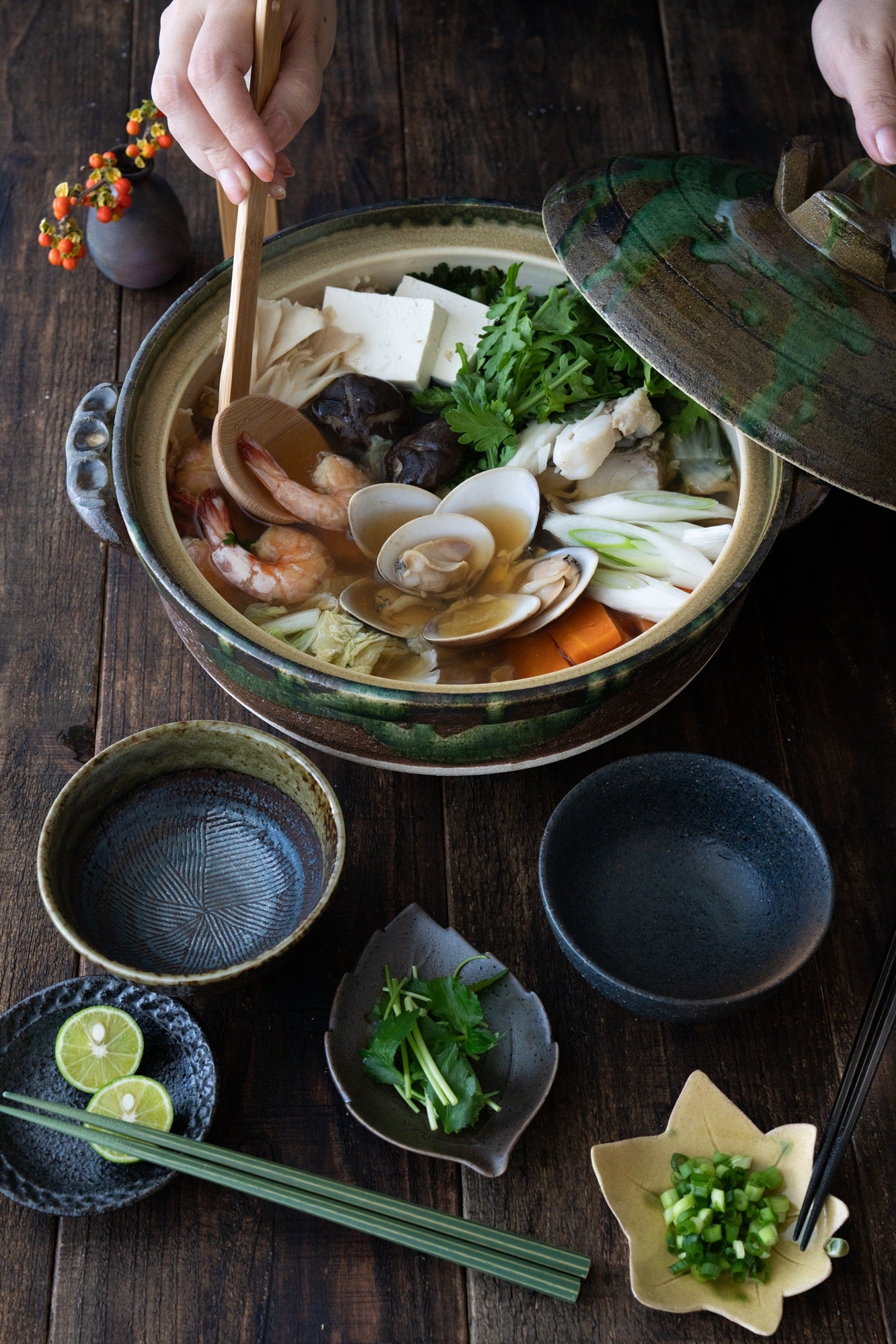Nanban Donabe – Green-Glazed Clay Pot