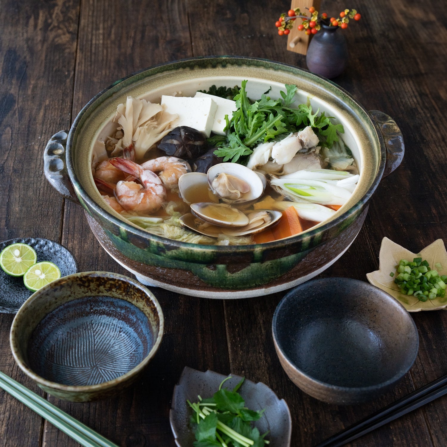 Nanban Donabe – Green-Glazed Clay Pot