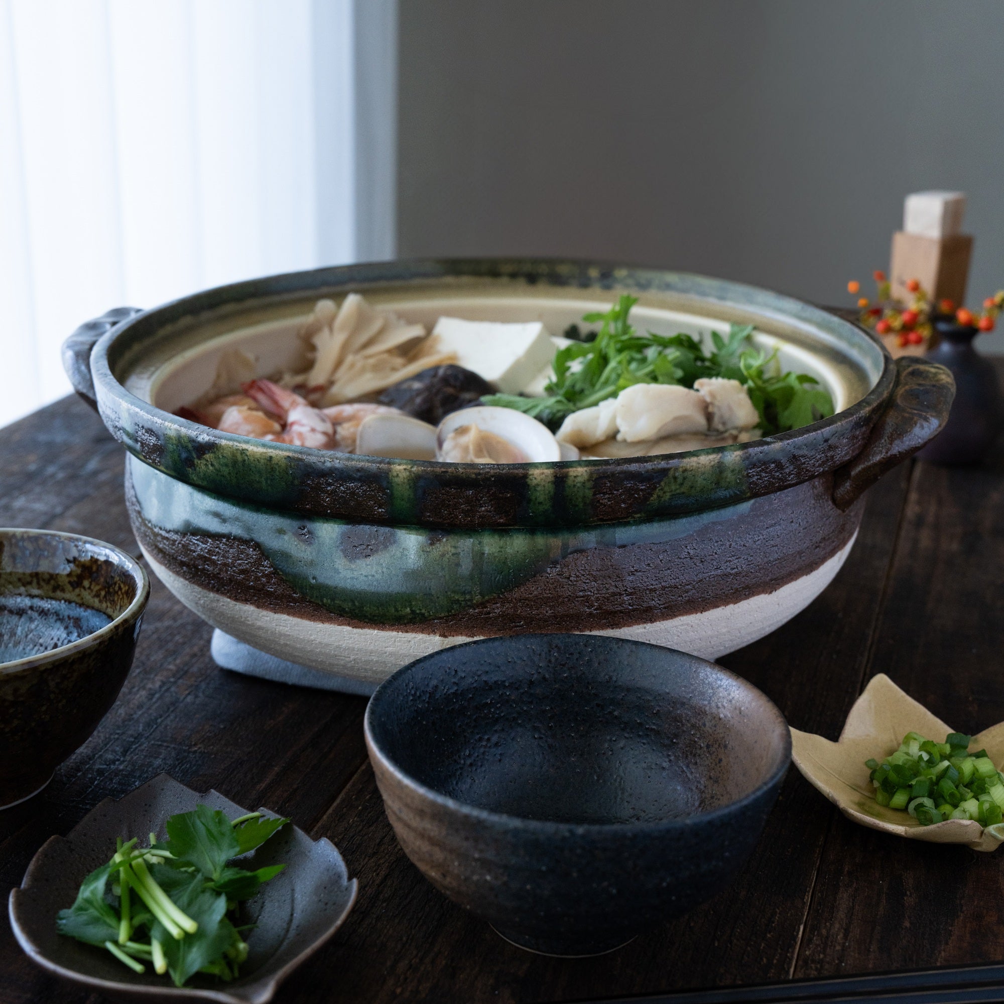Nanban Donabe – Green-Glazed Clay Pot