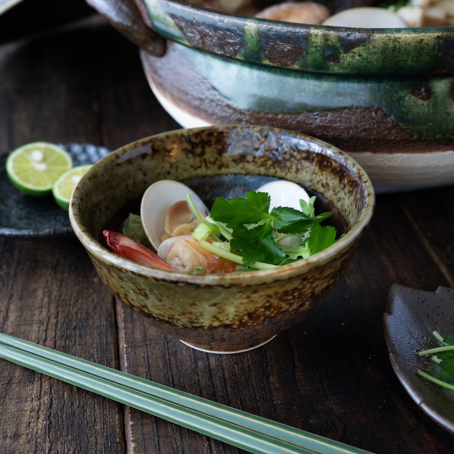 Nanban Donabe – Green-Glazed Clay Pot