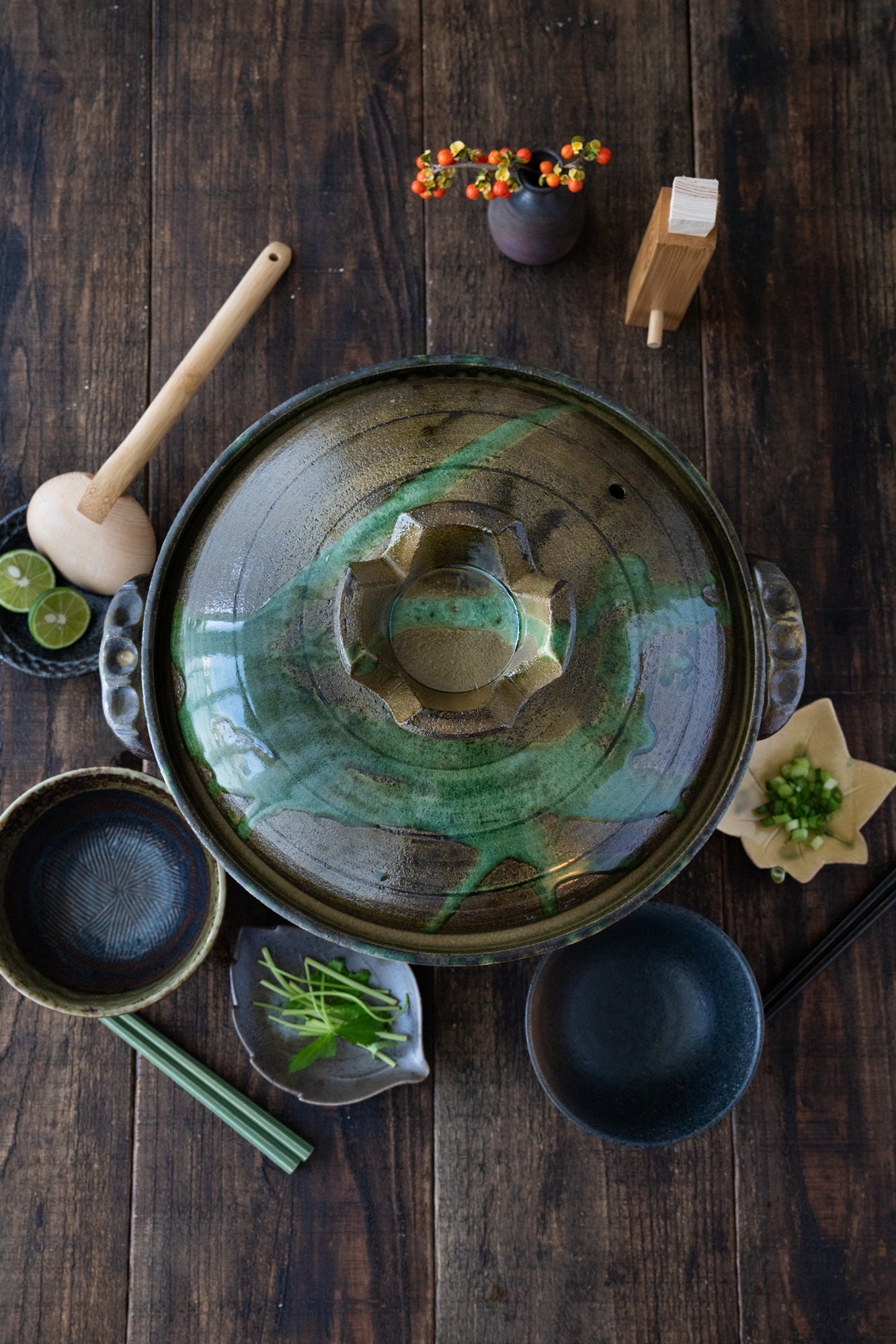 Nanban Donabe – Green-Glazed Clay Pot