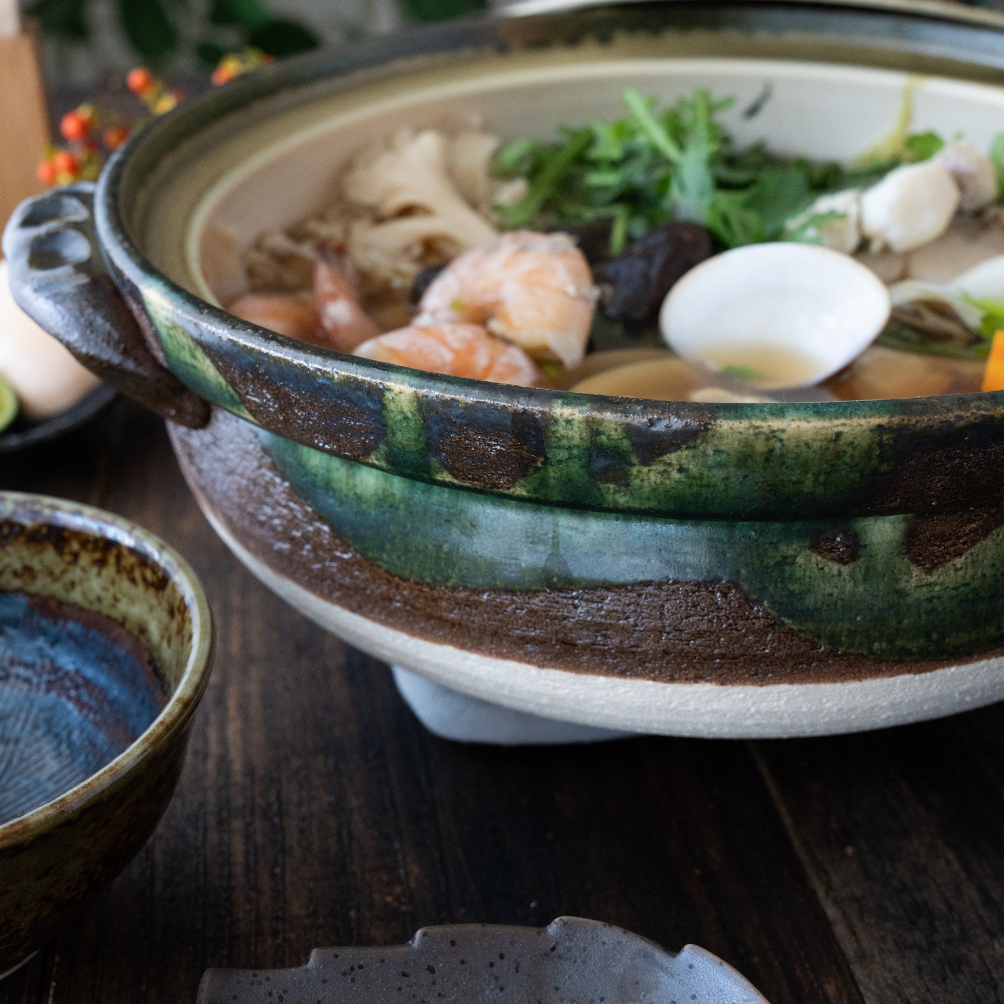 Nanban Donabe – Green-Glazed Clay Pot