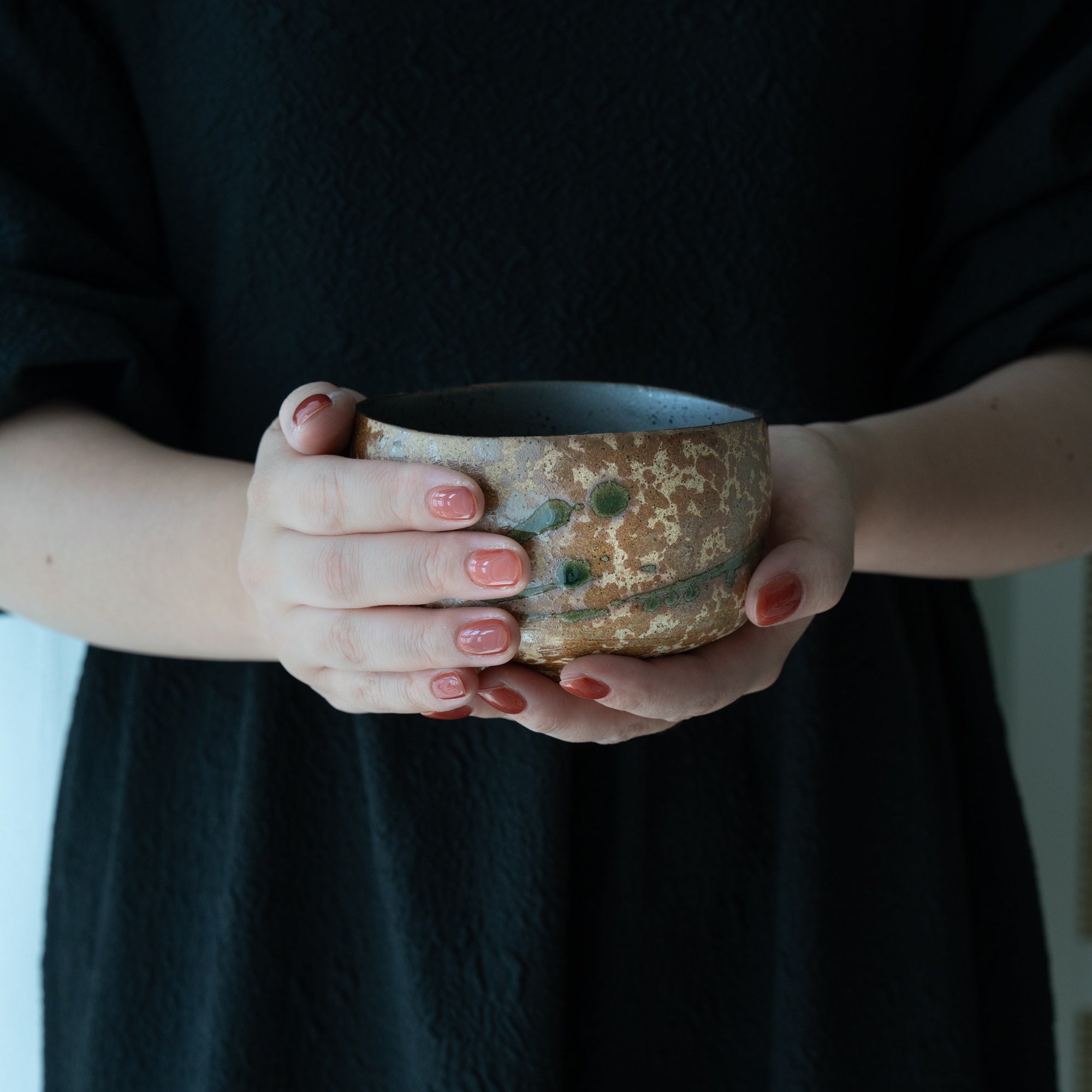 Shino Oribe Matcha Bowl – Tataki Texture