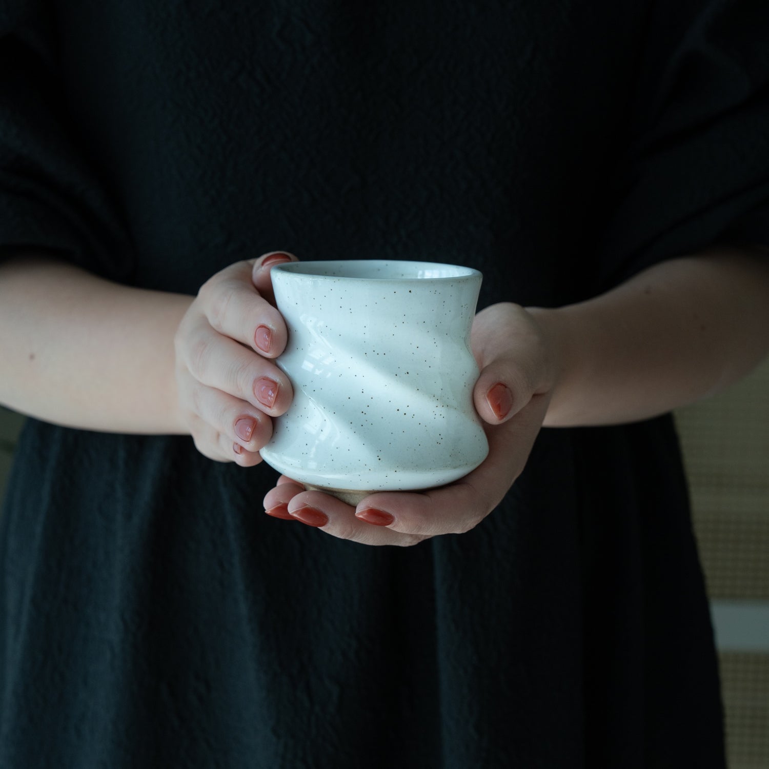 Kumo Yunomi Pair – Black & White Mino Ware | MIWA Tableware