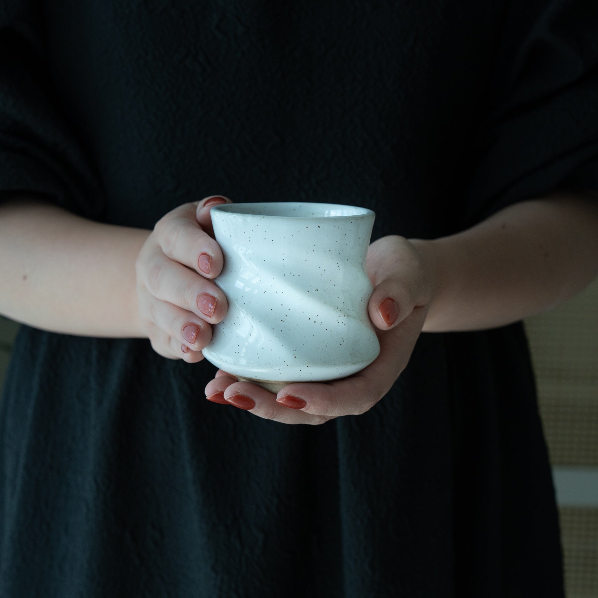 Kumo Yunomi Pair – Black & White Mino Ware | MIWA Tableware