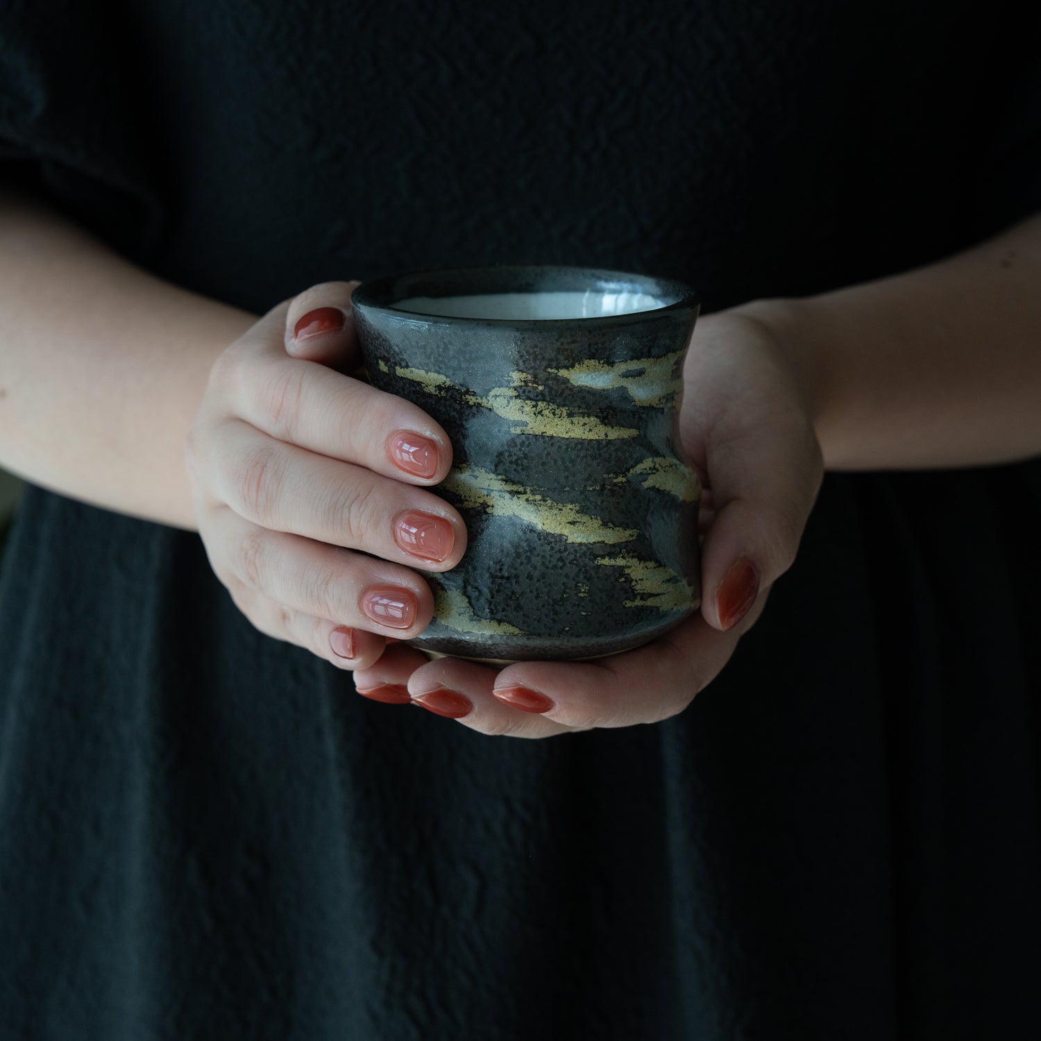 Kumo Yunomi Pair – Black & White Mino Ware | MIWA Tableware
