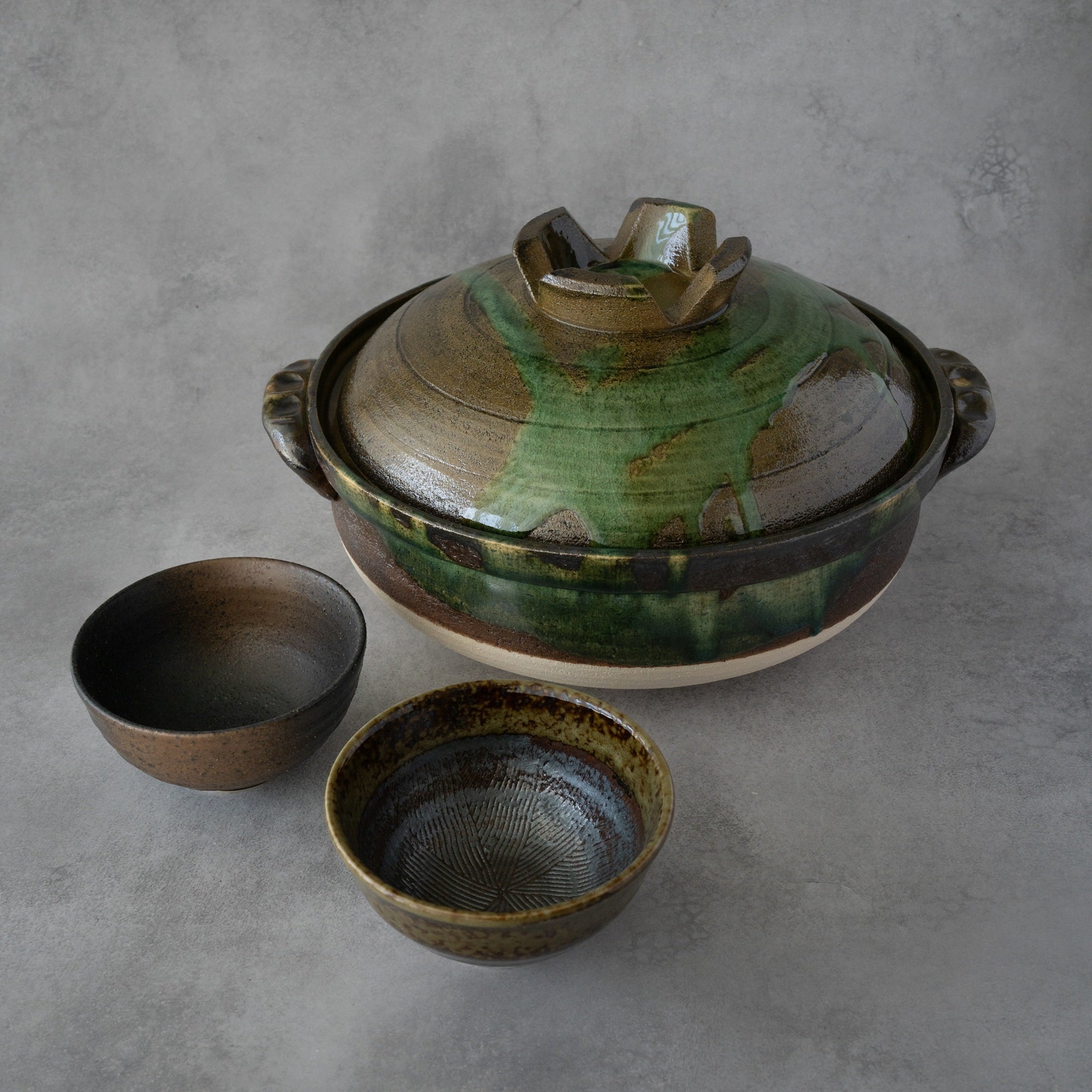 Nanban Donabe – Green-Glazed Clay Pot