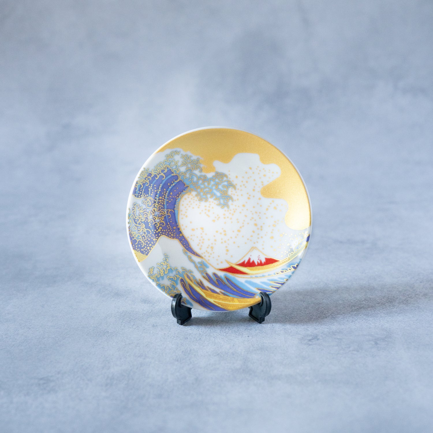 Hokusai’s Mt. Fuji & Waves Mamezara Set - Iconic Japanese Art on Kutani Ware