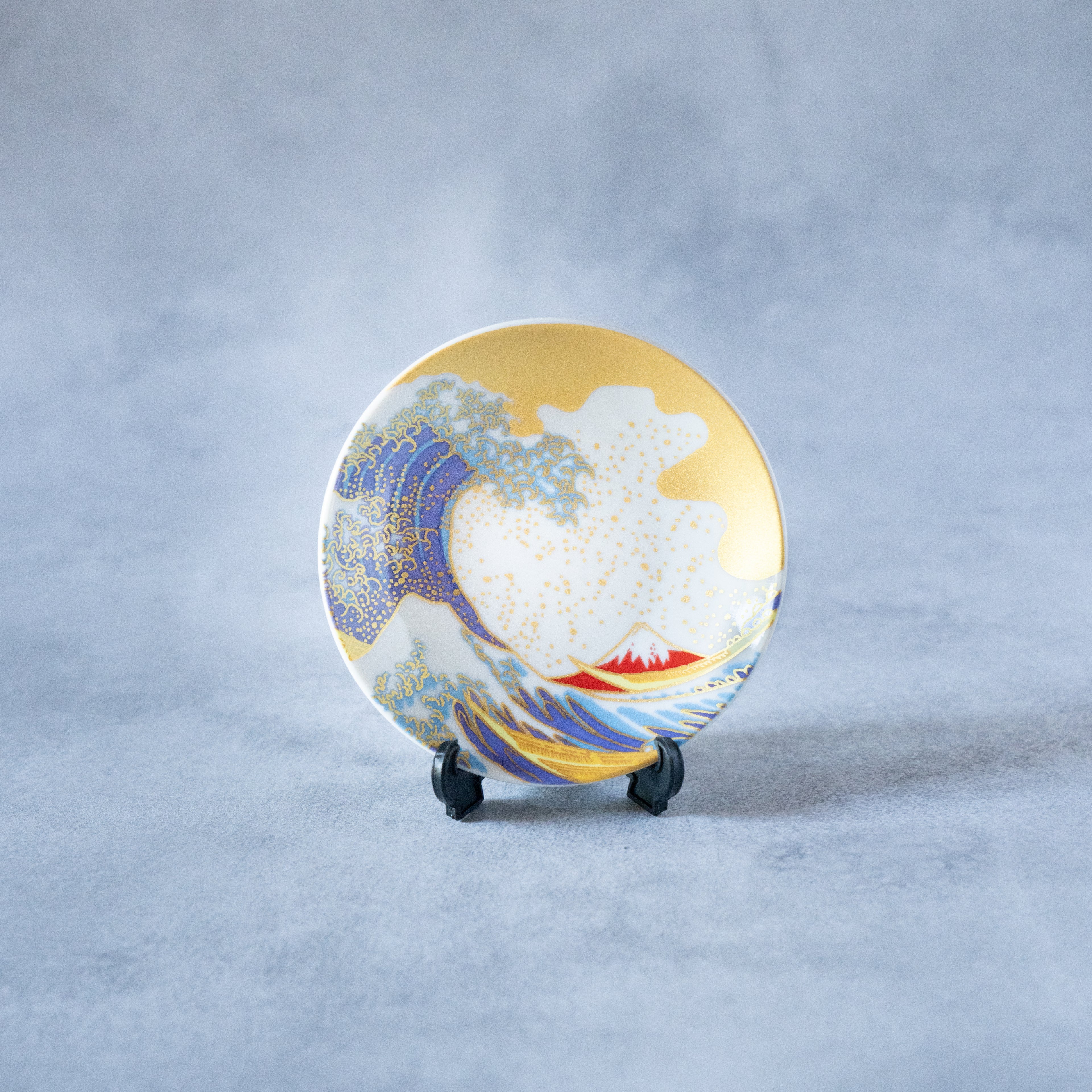 Hokusai’s Mt. Fuji & Waves Mamezara Set - Iconic Japanese Art on Kutani Ware