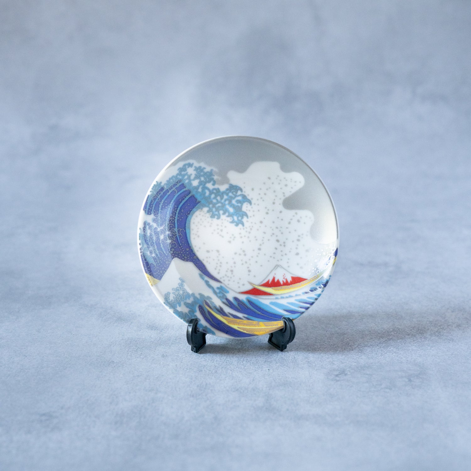 Hokusai’s Mt. Fuji & Waves Mamezara Set - Iconic Japanese Art on Kutani Ware