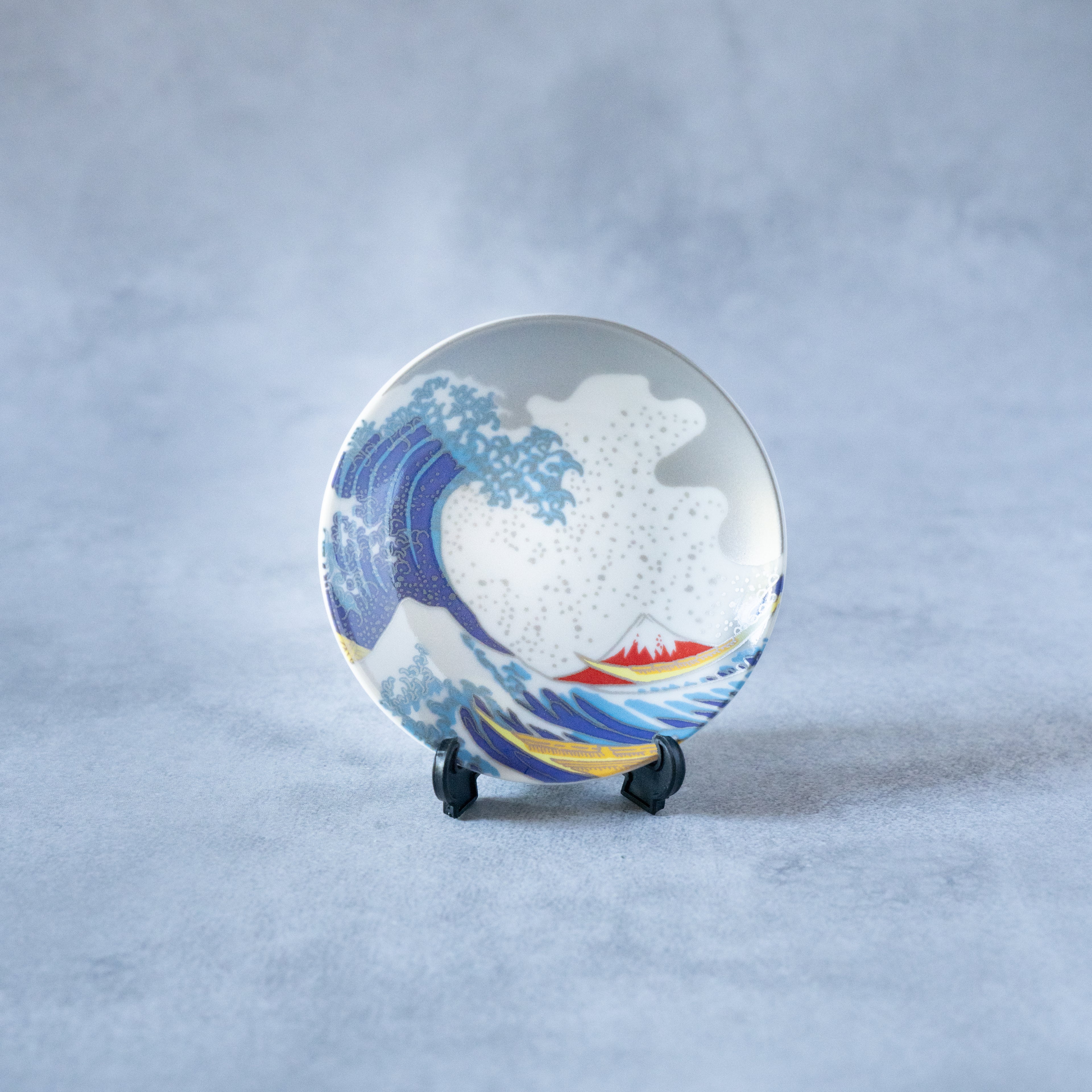 Hokusai’s Mt. Fuji & Waves Mamezara Set - Iconic Japanese Art on Kutani Ware