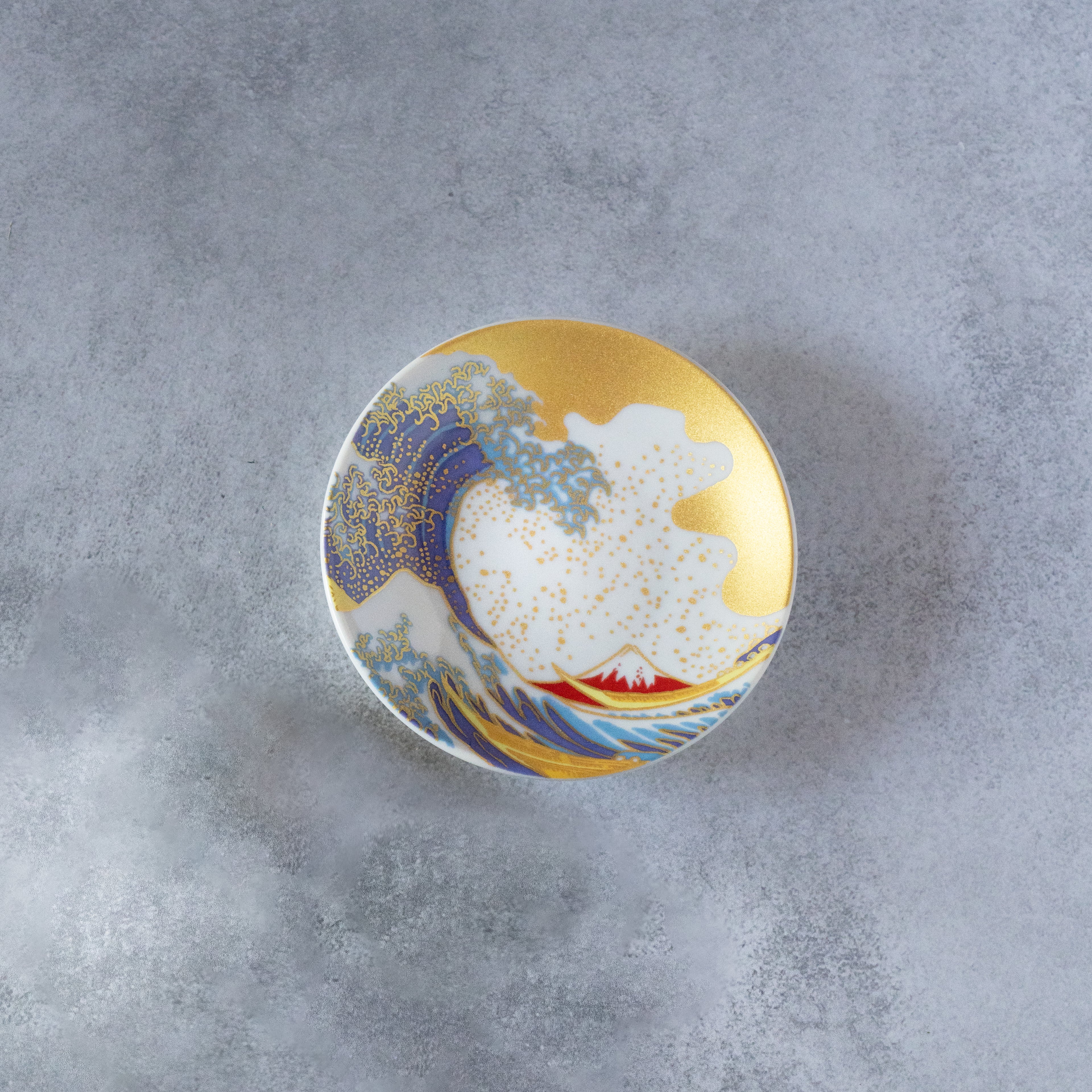 Hokusai’s Mt. Fuji & Waves Mamezara Set - Iconic Japanese Art on Kutani Ware