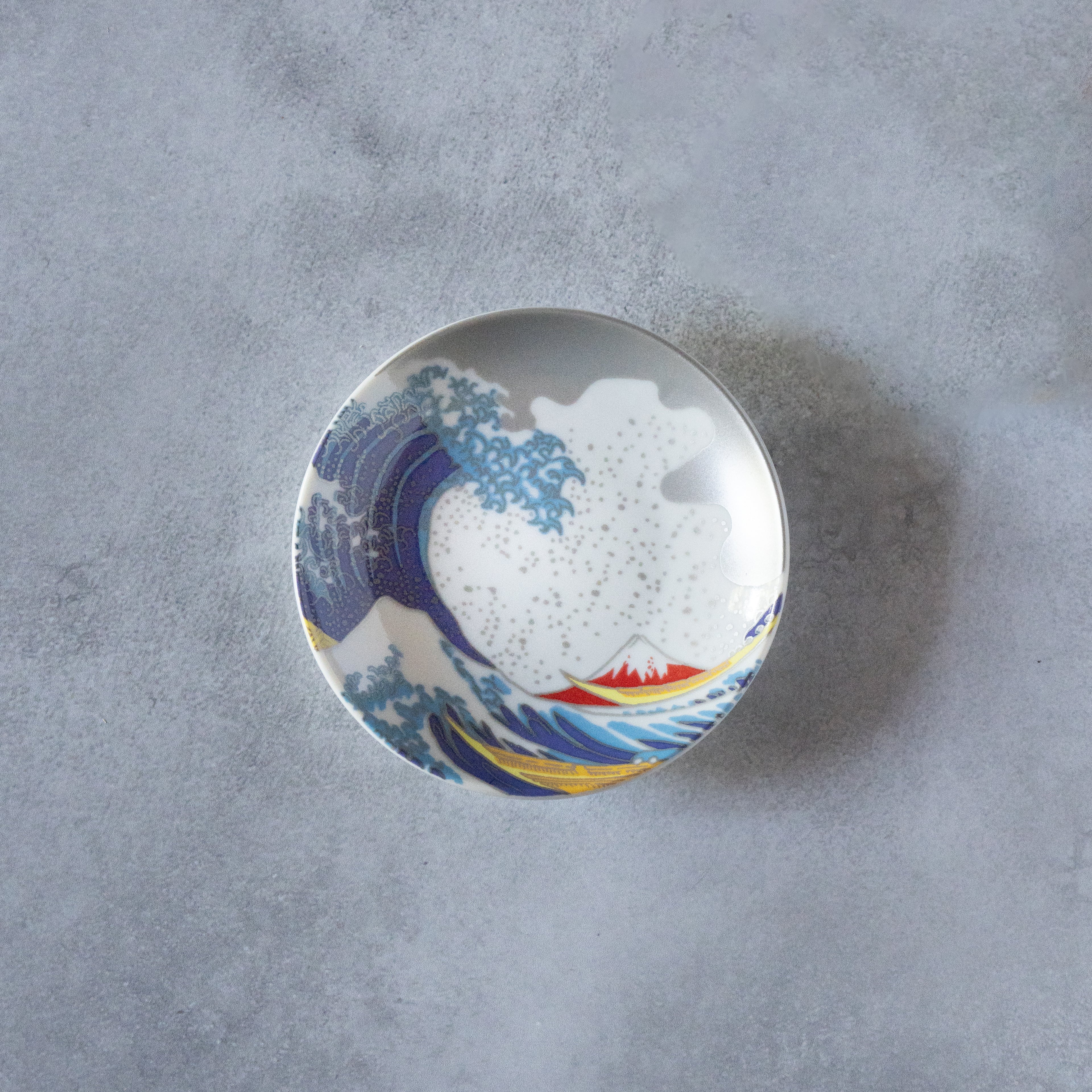 Hokusai’s Mt. Fuji & Waves Mamezara Set - Iconic Japanese Art on Kutani Ware