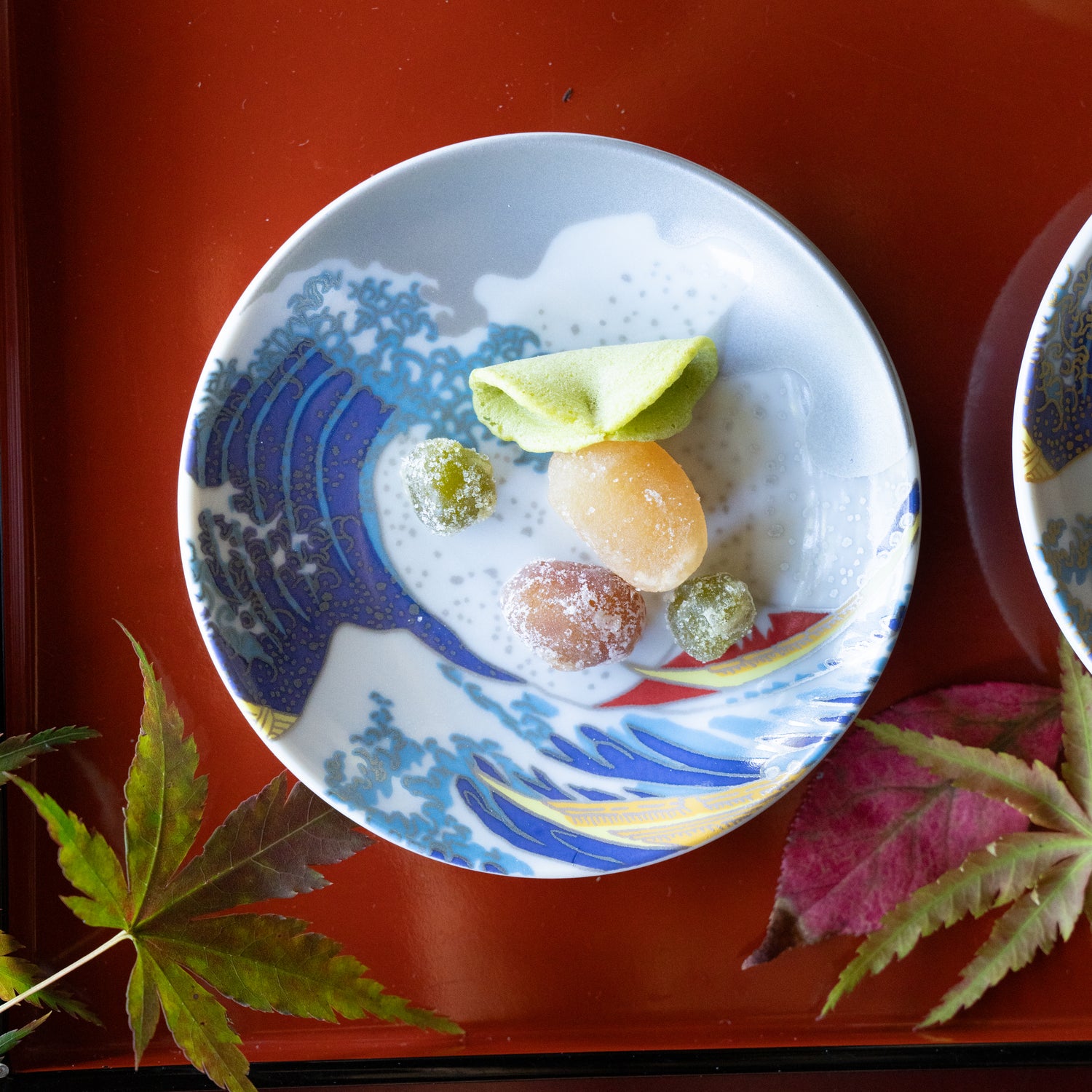 Hokusai’s Mt. Fuji & Waves Mamezara Set - Iconic Japanese Art on Kutani Ware