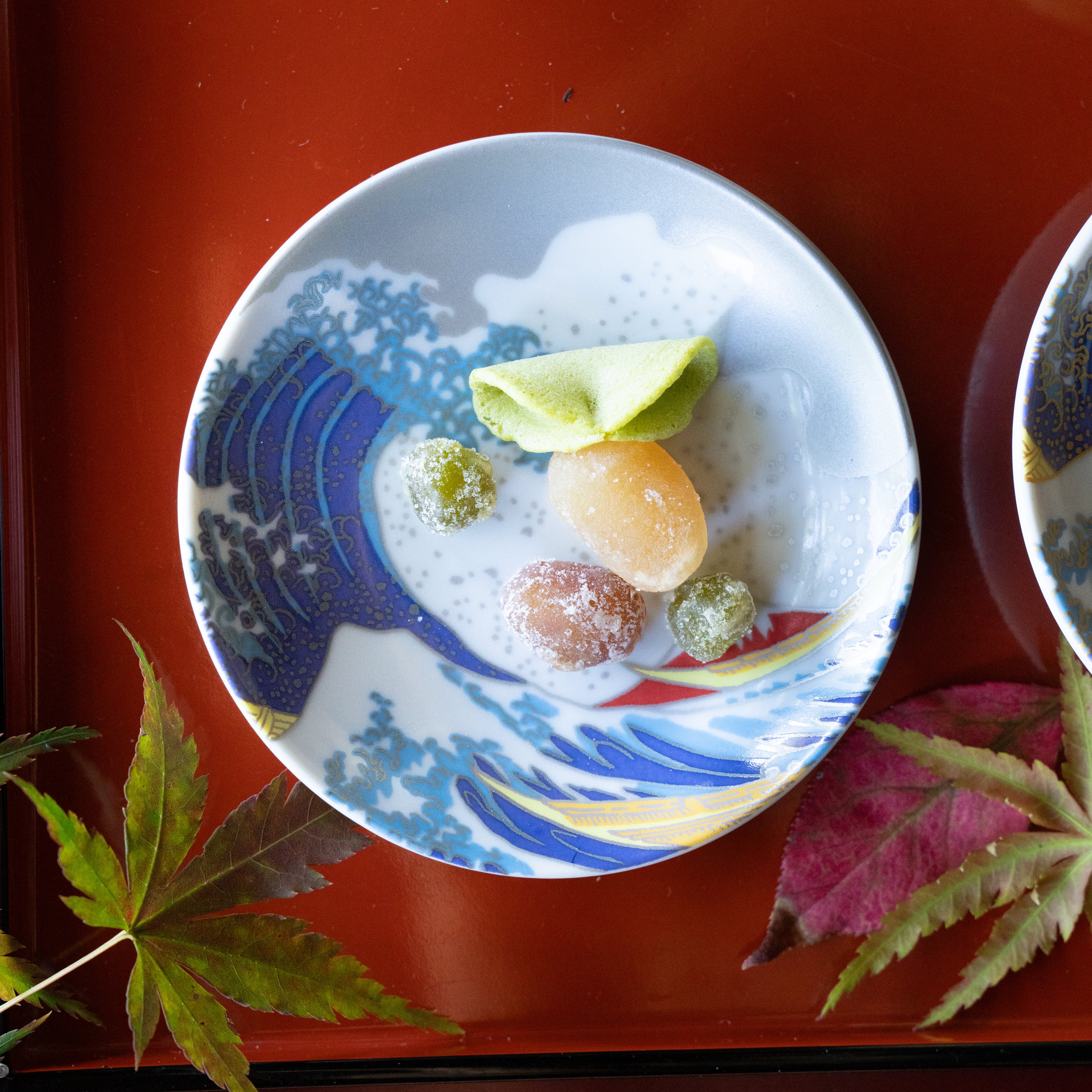 Hokusai’s Mt. Fuji & Waves Mamezara Set - Iconic Japanese Art on Kutani Ware