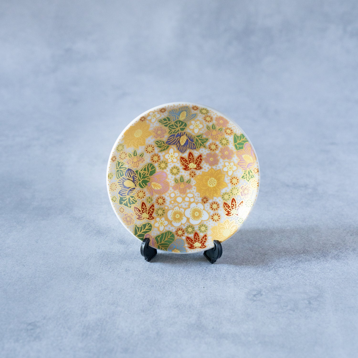 Elegant Floral Mamezara Set – Gold & Blossoms Duo