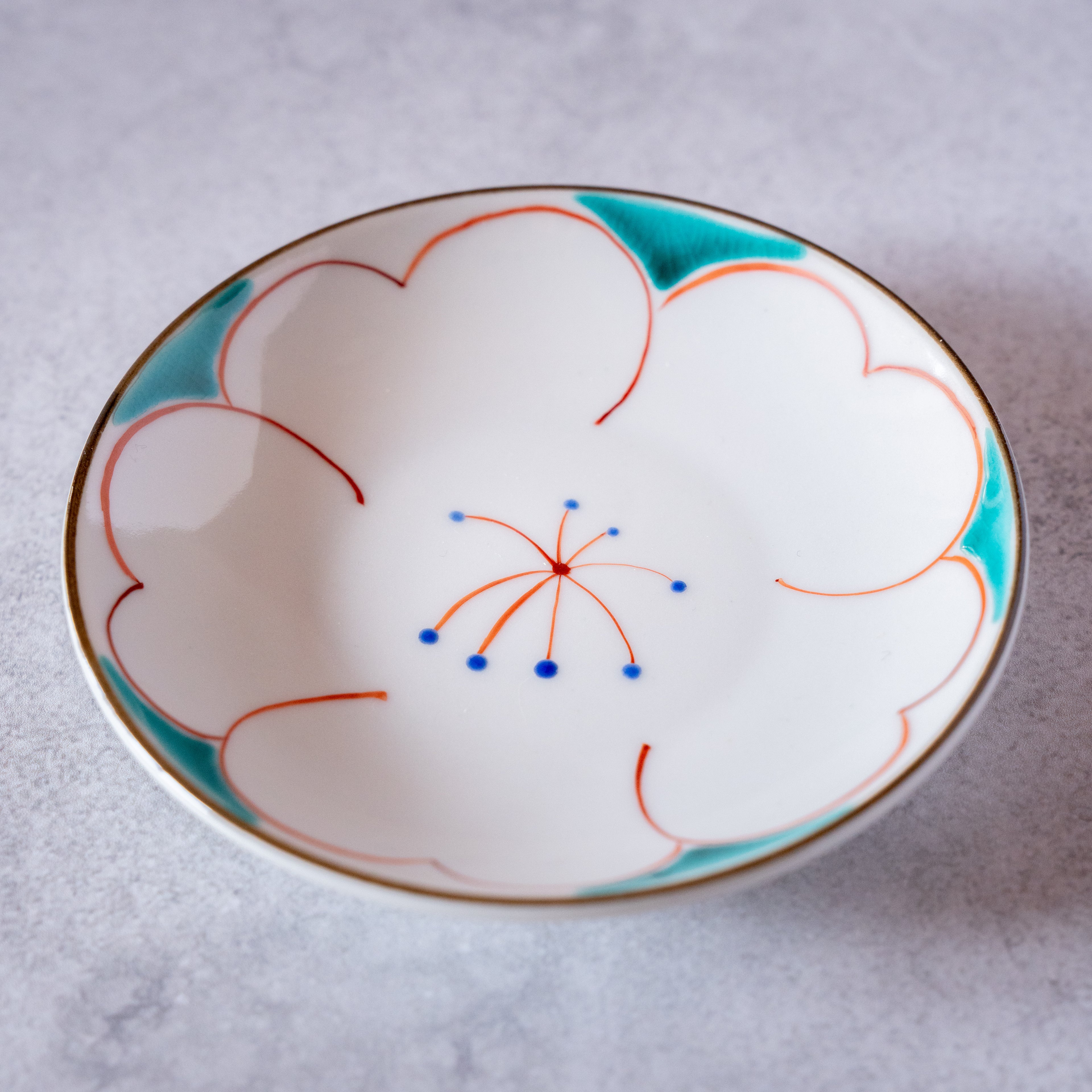 Kutani Sakura 5-Color Plate Set
