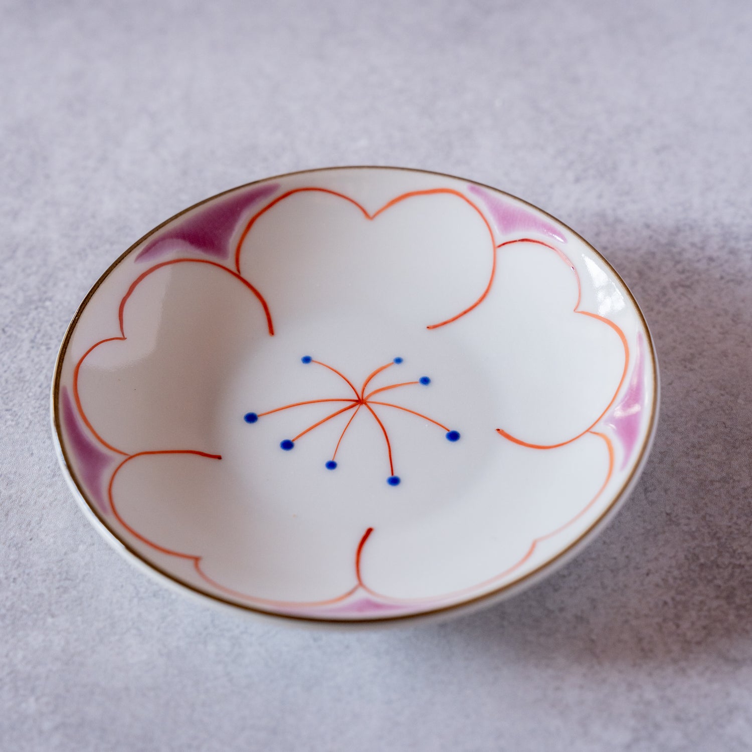 Kutani Sakura 5-Color Plate Set