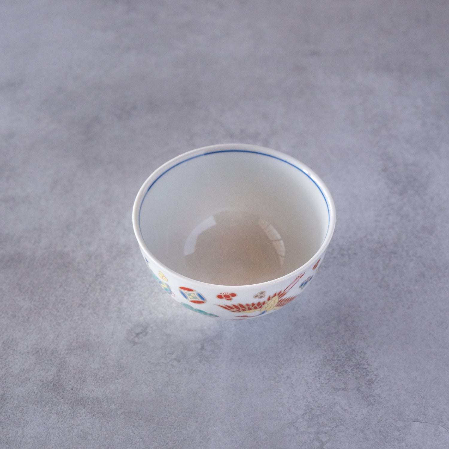 Kutani Goshiki "Treasure Motifs" Rice Bowl