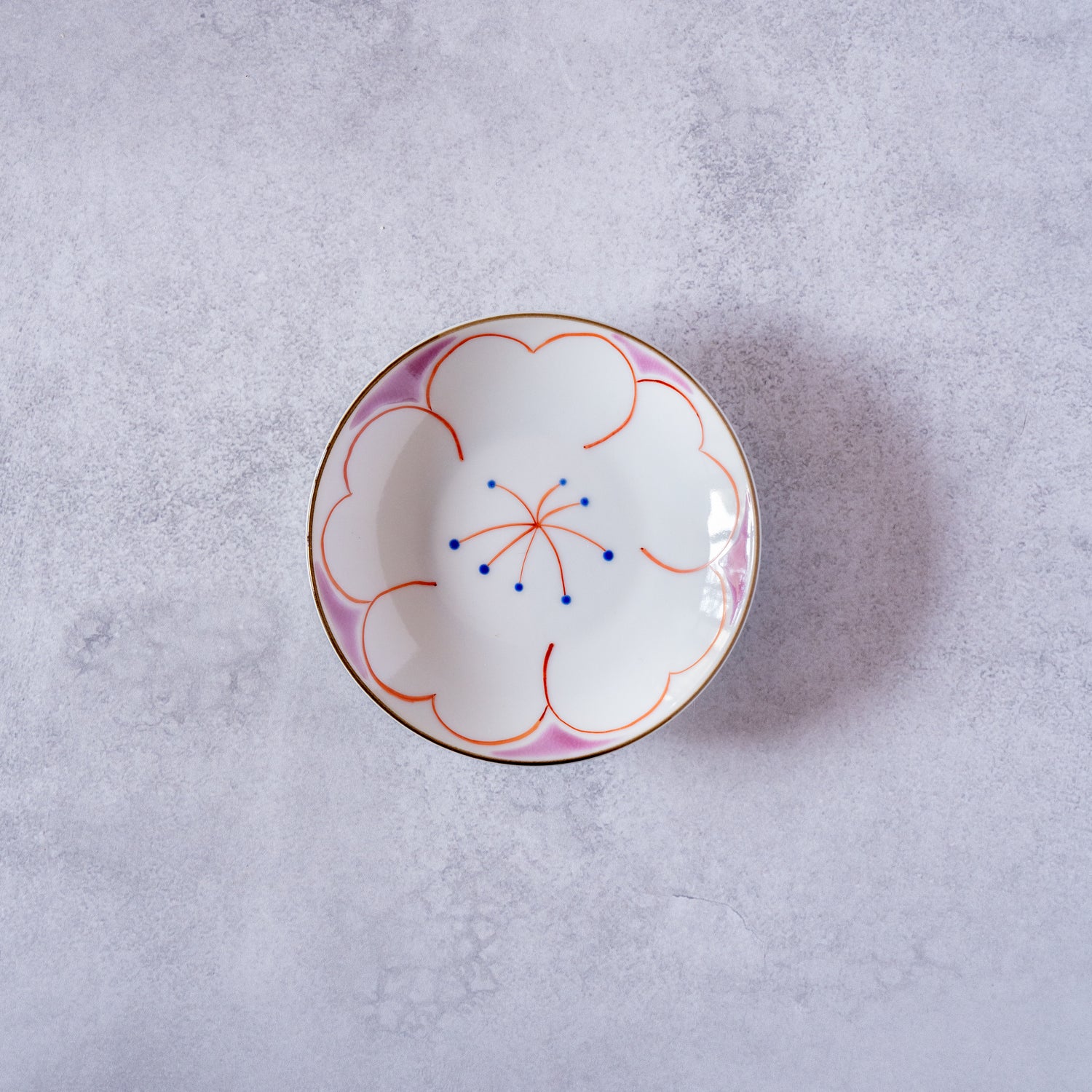 Kutani Sakura 5-Color Plate Set