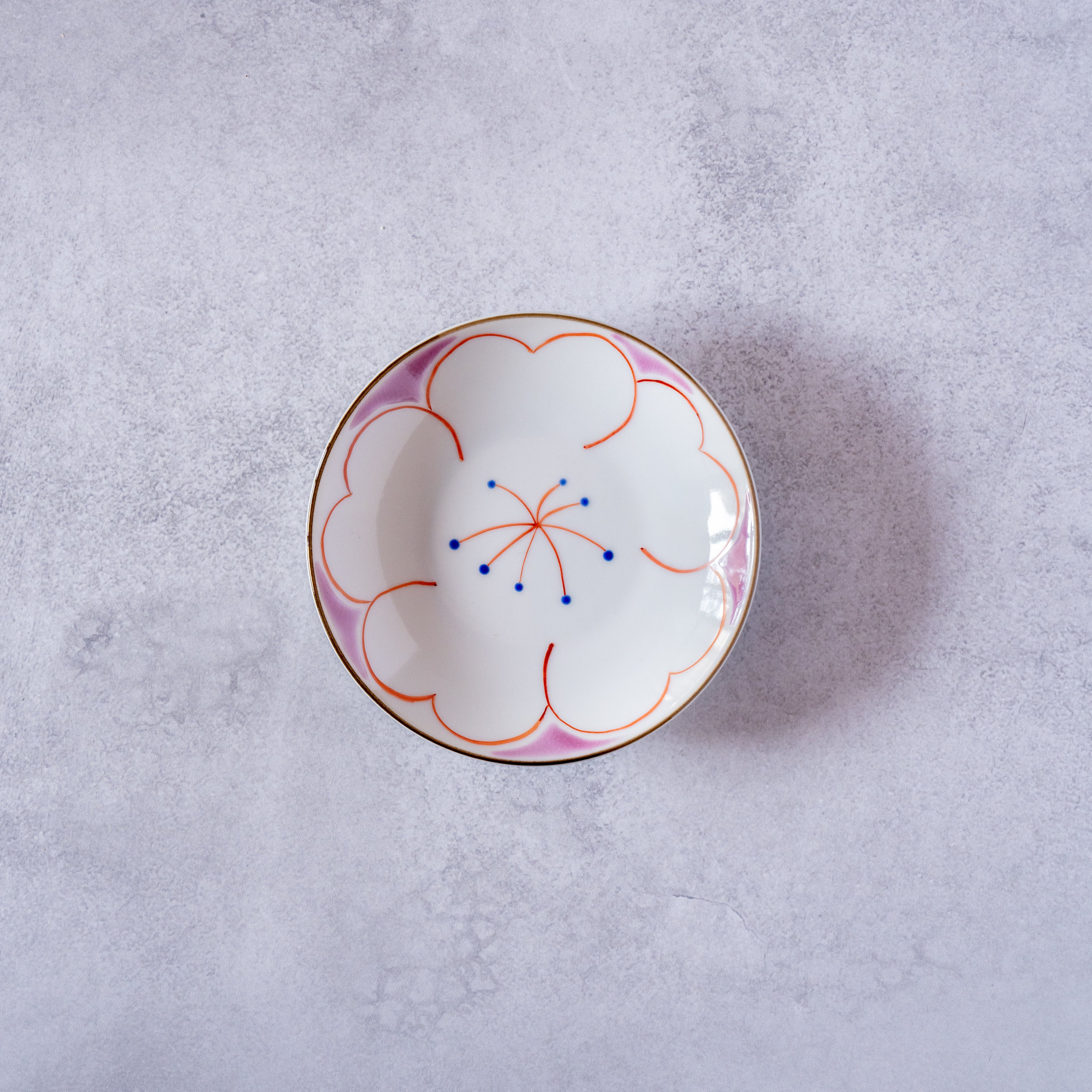 Kutani Sakura 5-Color Plate Set