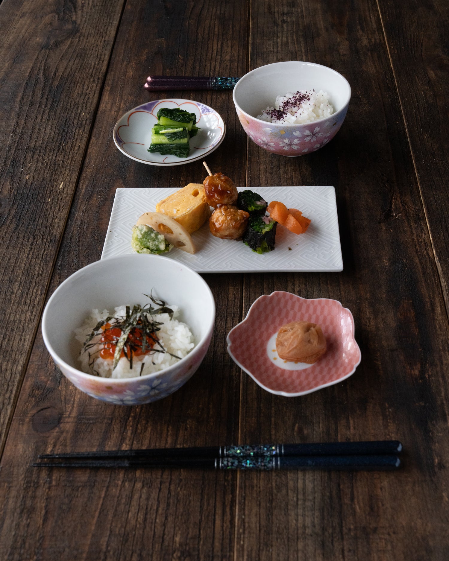 Hana no Mai Rice Bowl Pair
