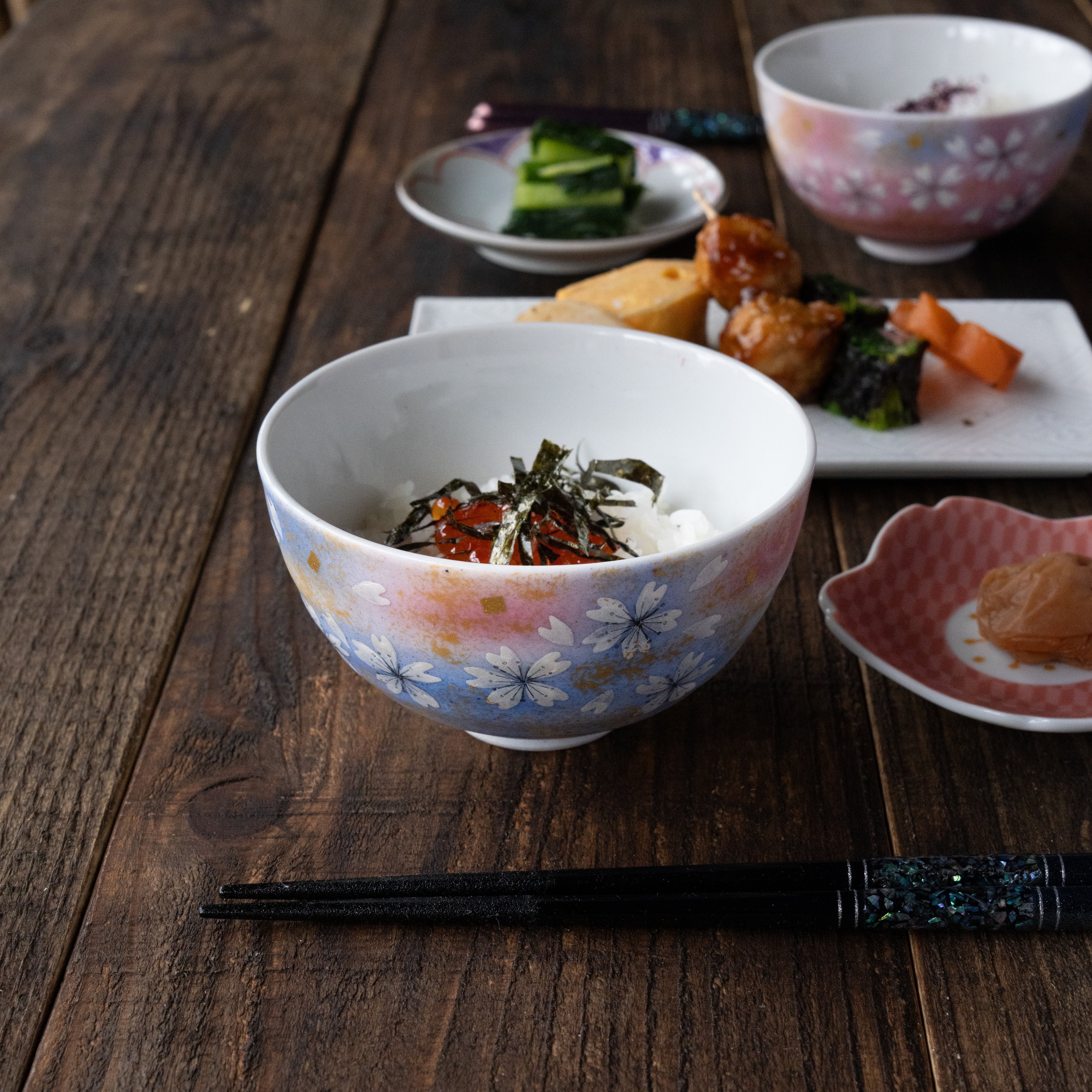 Hana no Mai Rice Bowl Pair