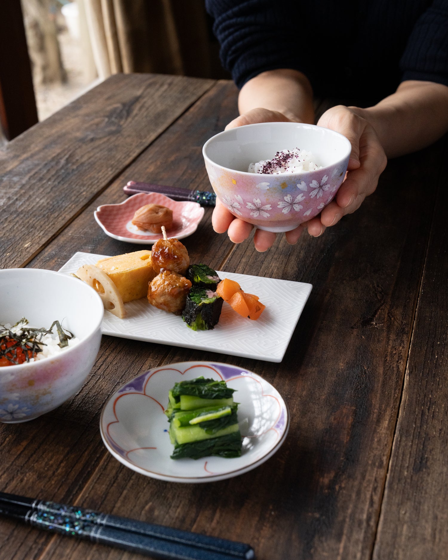 Hana no Mai Rice Bowl Pair