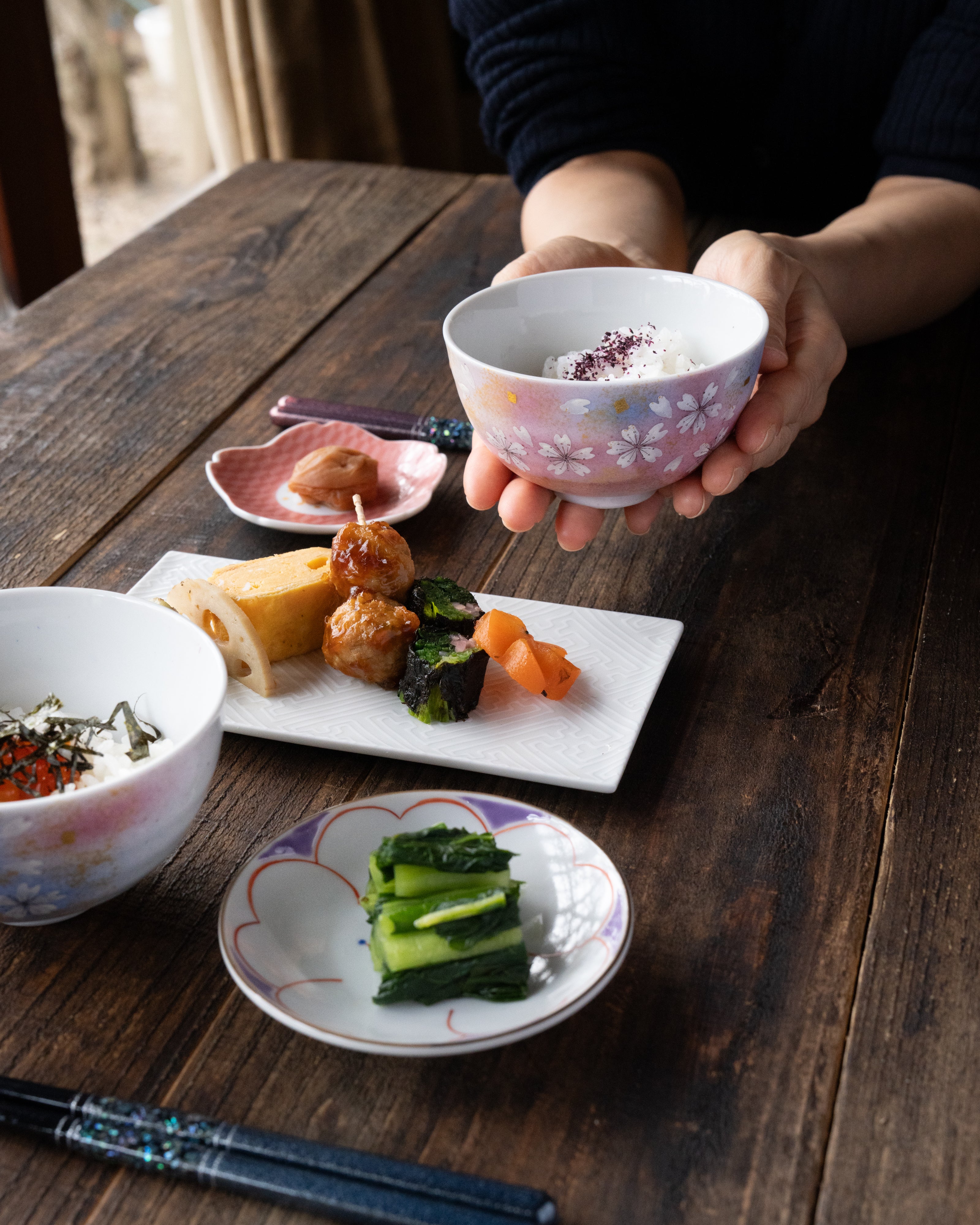 Hana no Mai Rice Bowl Pair