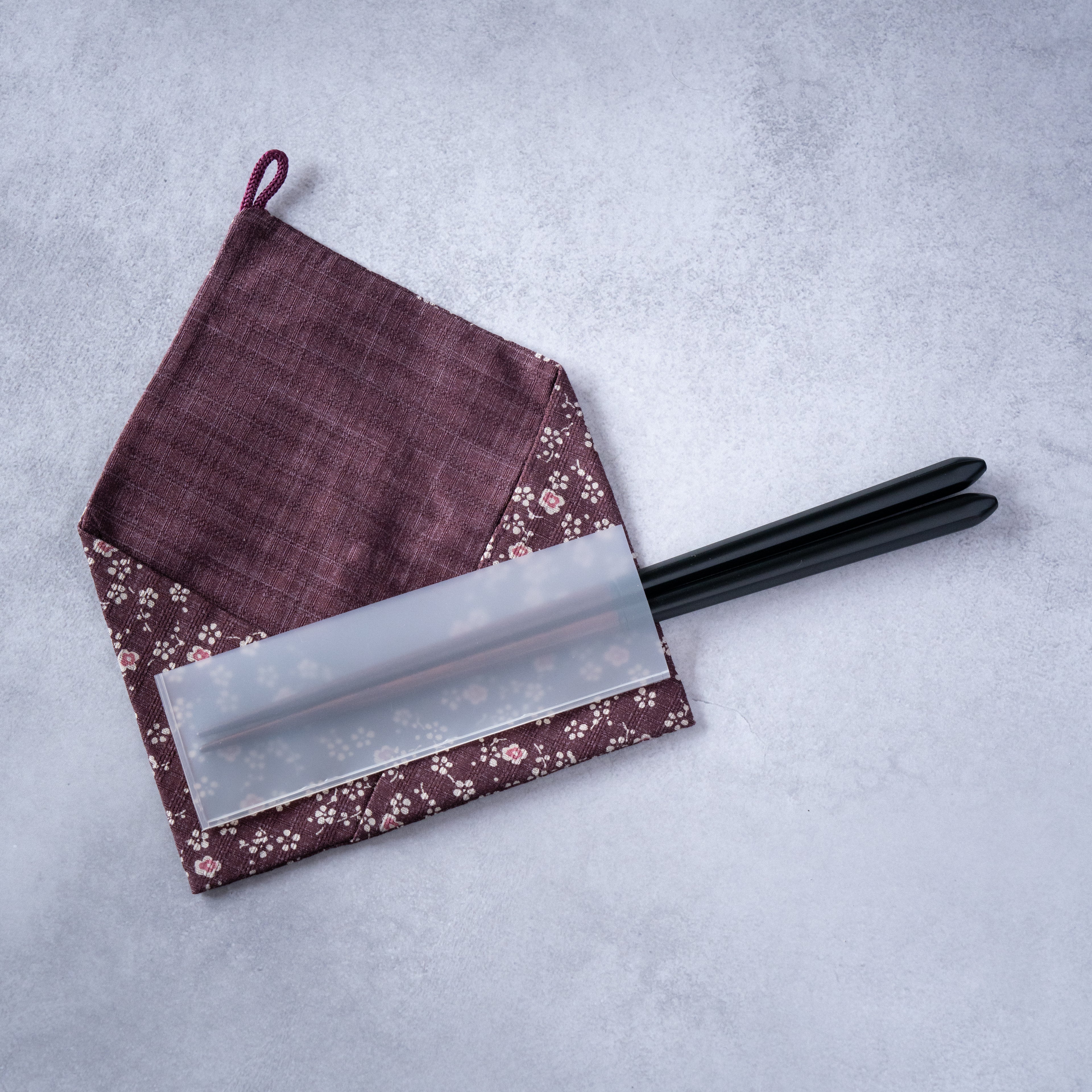 Authentic Chopsticks Set with Vibrant Purple Cotton Case