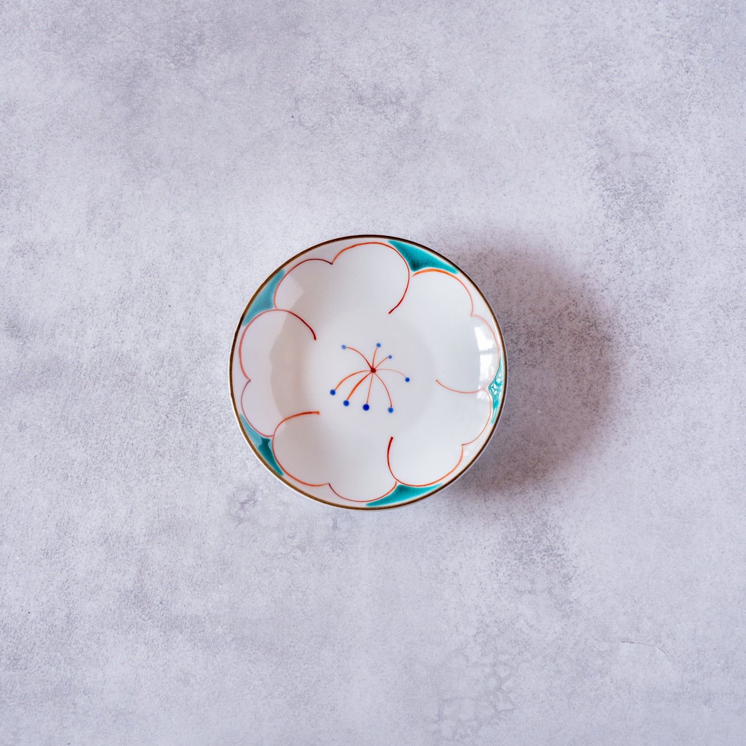 Kutani Sakura 5-Color Plate Set