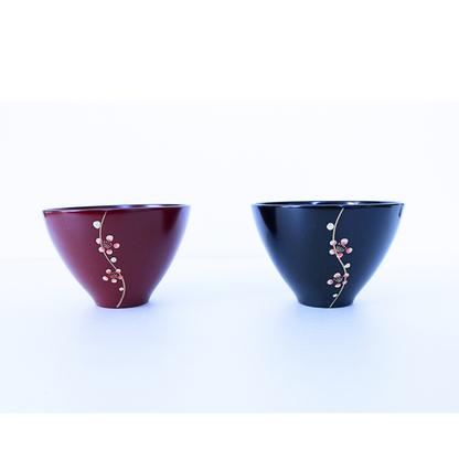 Set of 2 Urushi Sakura Lacquer Bowls