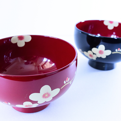 Set of 2 Urushi Ume Lacquer Bowls