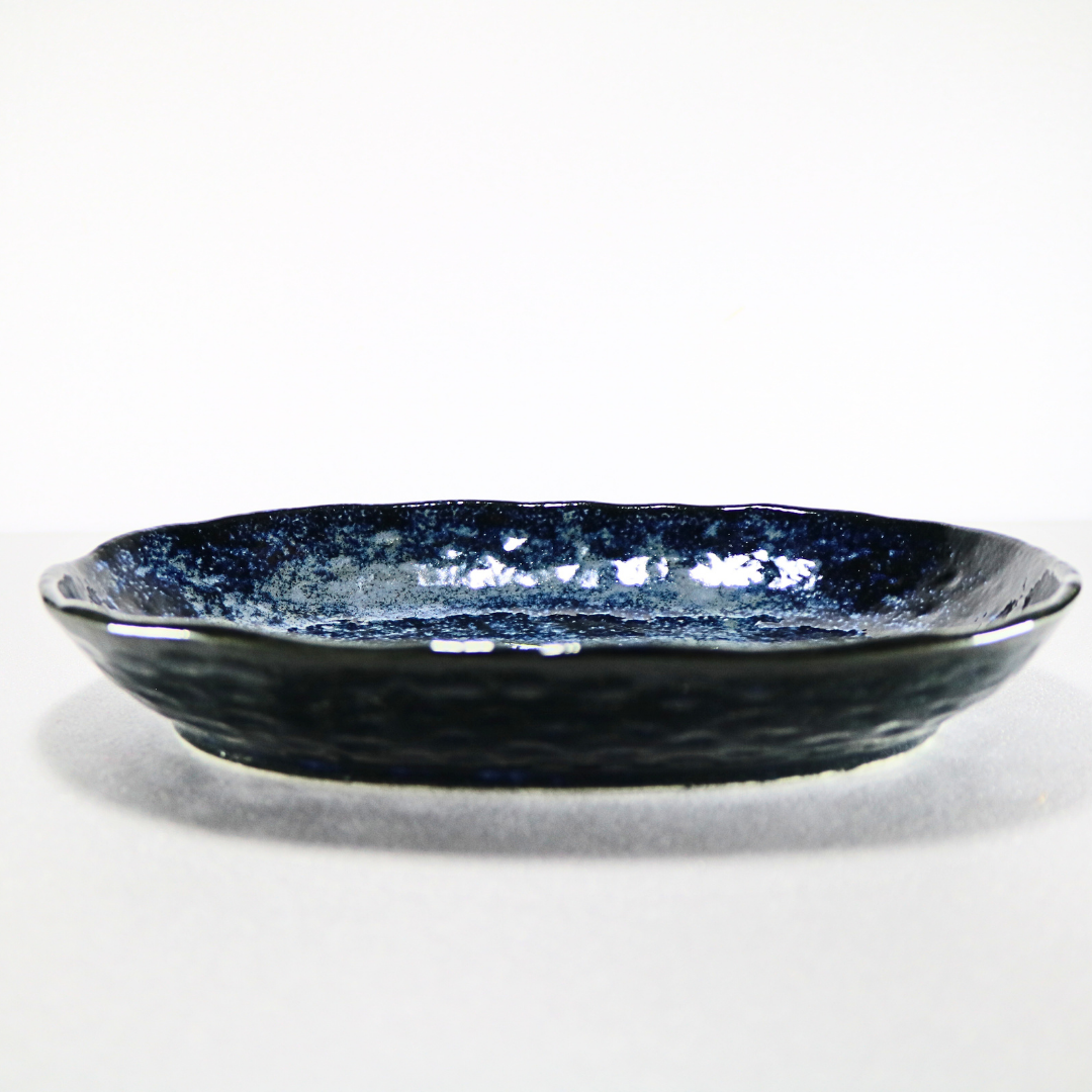 Minoyaki Oval Serving Plate (Navy)