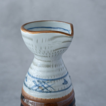 Tenmoku Kin-Ashi Sake Set – Hand-Painted Tokkuri &amp; Guinomi | MIWA Tableware
