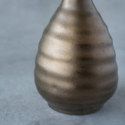 Ibushi Gold Sake Set – Tokkuri &amp; Guinomi Handcrafted in Gifu, Japan | MIWA Tableware