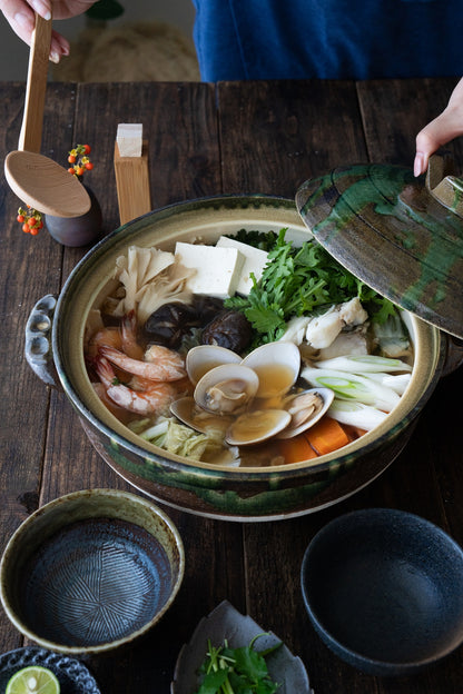 Nanban Donabe – Green-Glazed Clay Pot