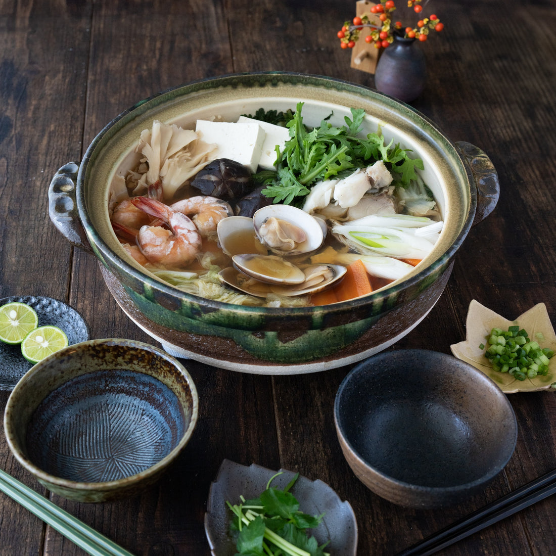 Nanban Donabe – Green-Glazed Clay Pot