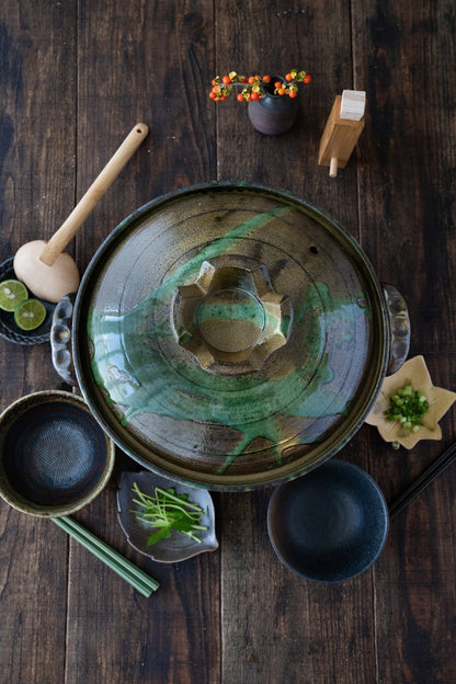 Nanban Donabe – Green-Glazed Clay Pot