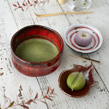 Beninagashi Matcha Bowl – Red Tenmoku Glaze – Handcrafted Mino Ware Gift Box | MIWA Tableware