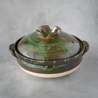 Nanban Donabe – Green-Glazed Clay Pot