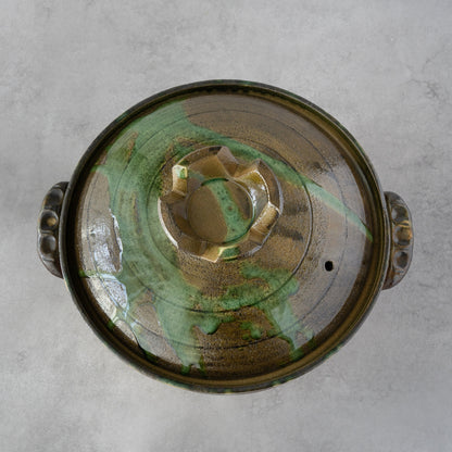 Nanban Donabe – Green-Glazed Clay Pot