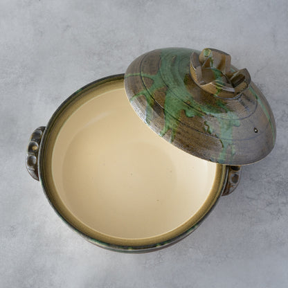 Nanban Donabe – Green-Glazed Clay Pot
