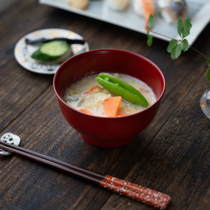 Urushi Soup Bowl (Large / Red (Shu) )