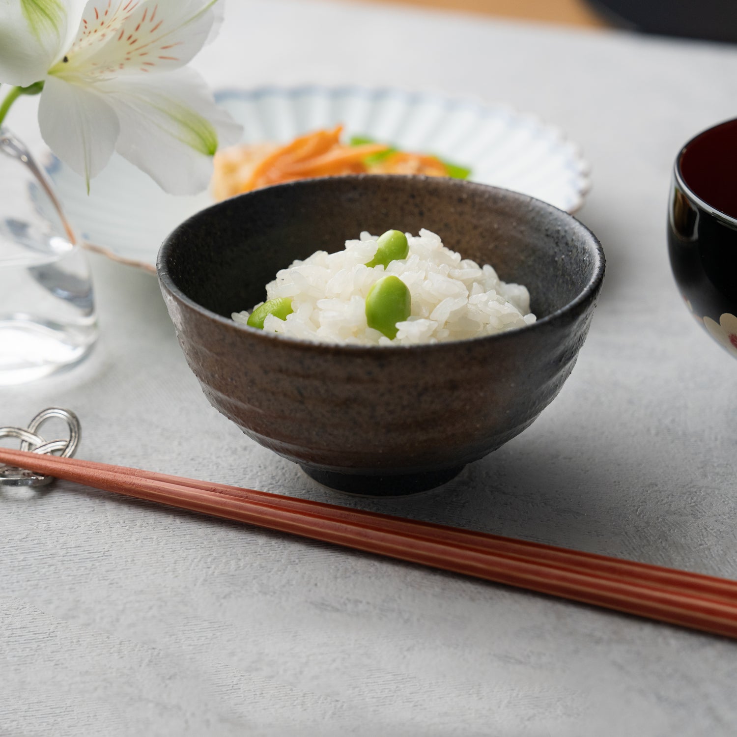 Minoyaki Rice Bowl (Brown/Black)