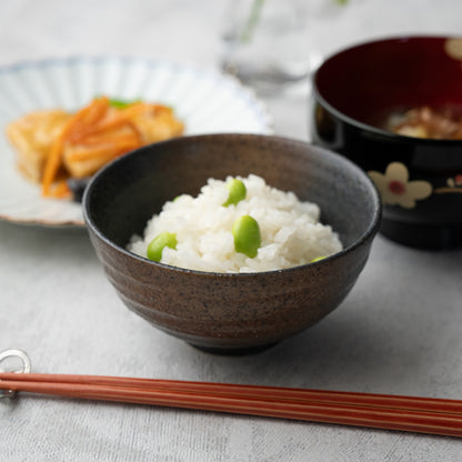 Minoyaki Rice Bowl (Brown/Black)