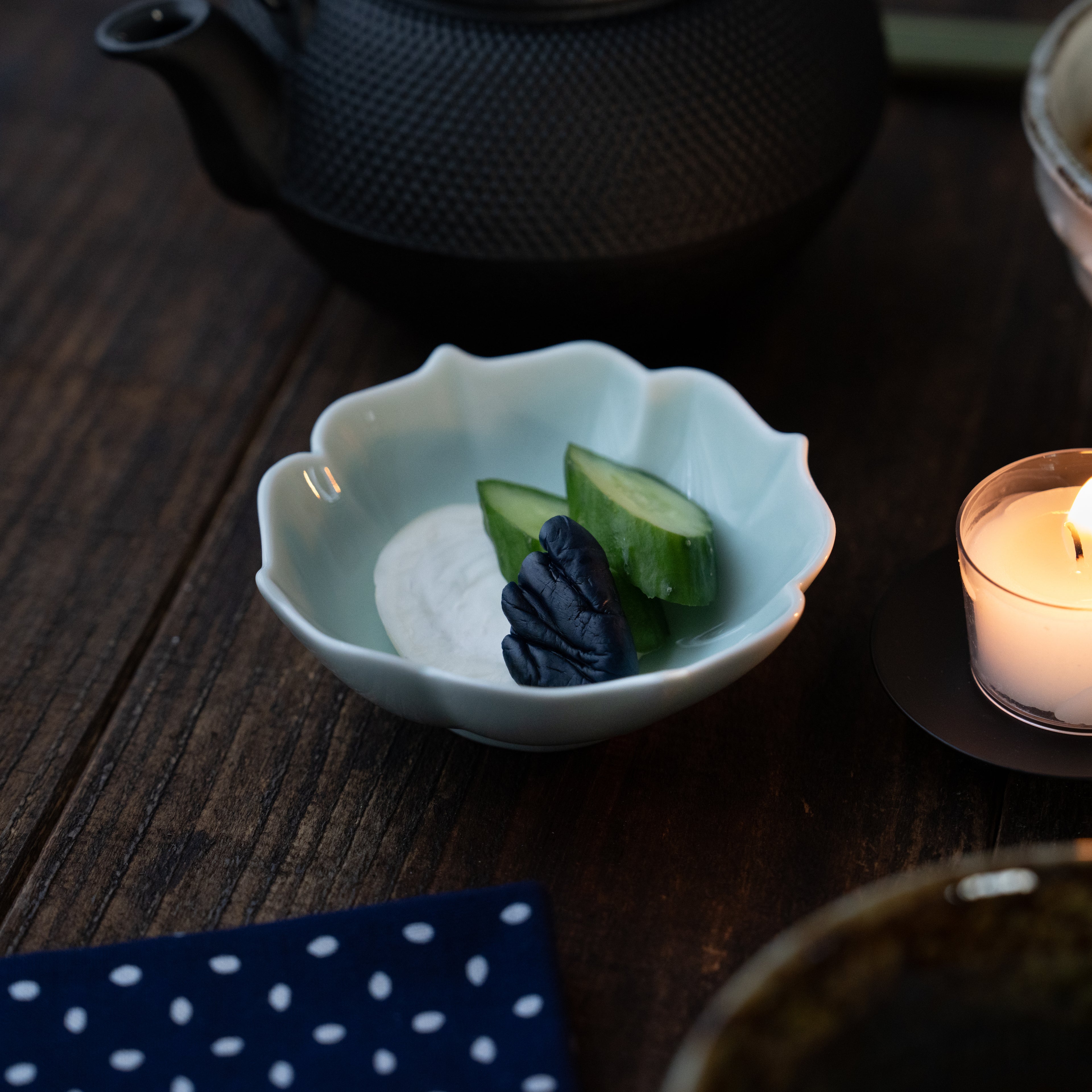 Arita Kikyo-Edge Celadon Small Plate