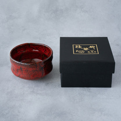 Beninagashi Matcha Bowl – Red Tenmoku Glaze – Handcrafted Mino Ware Gift Box | MIWA Tableware