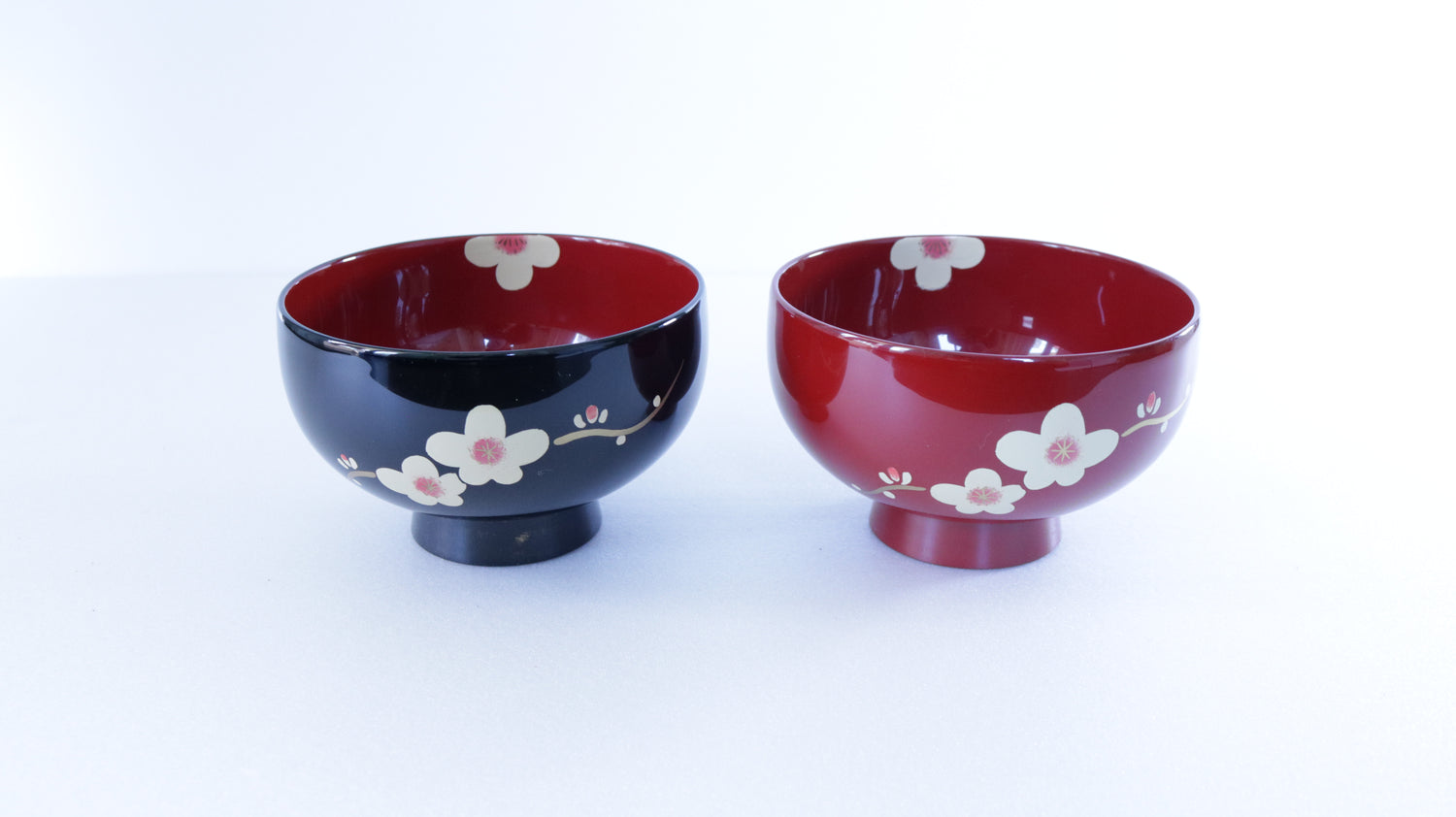 Set of 2 Urushi Ume Lacquer Bowls